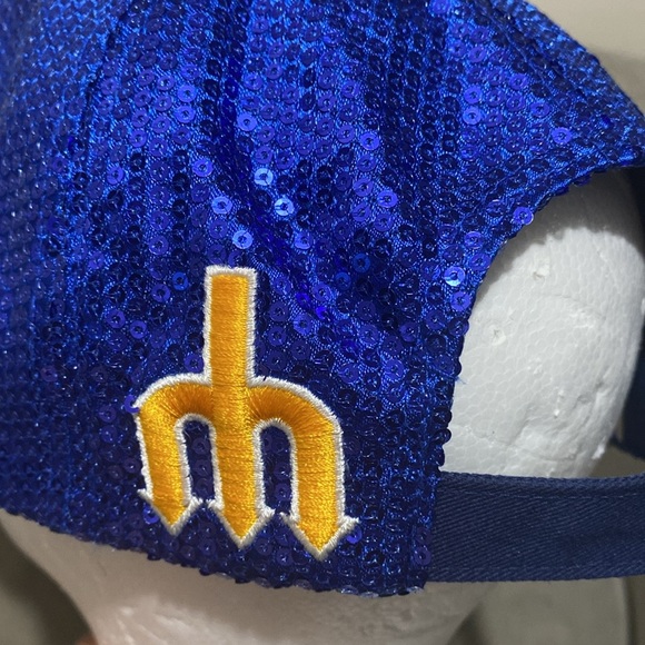 Seattle Mariners MLB 47s Cooperstown Collection Sequin Bling Sparkle Cap Hat - Picture 7 of 11